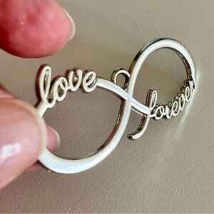 Silver tone Infinity Love Forever charm